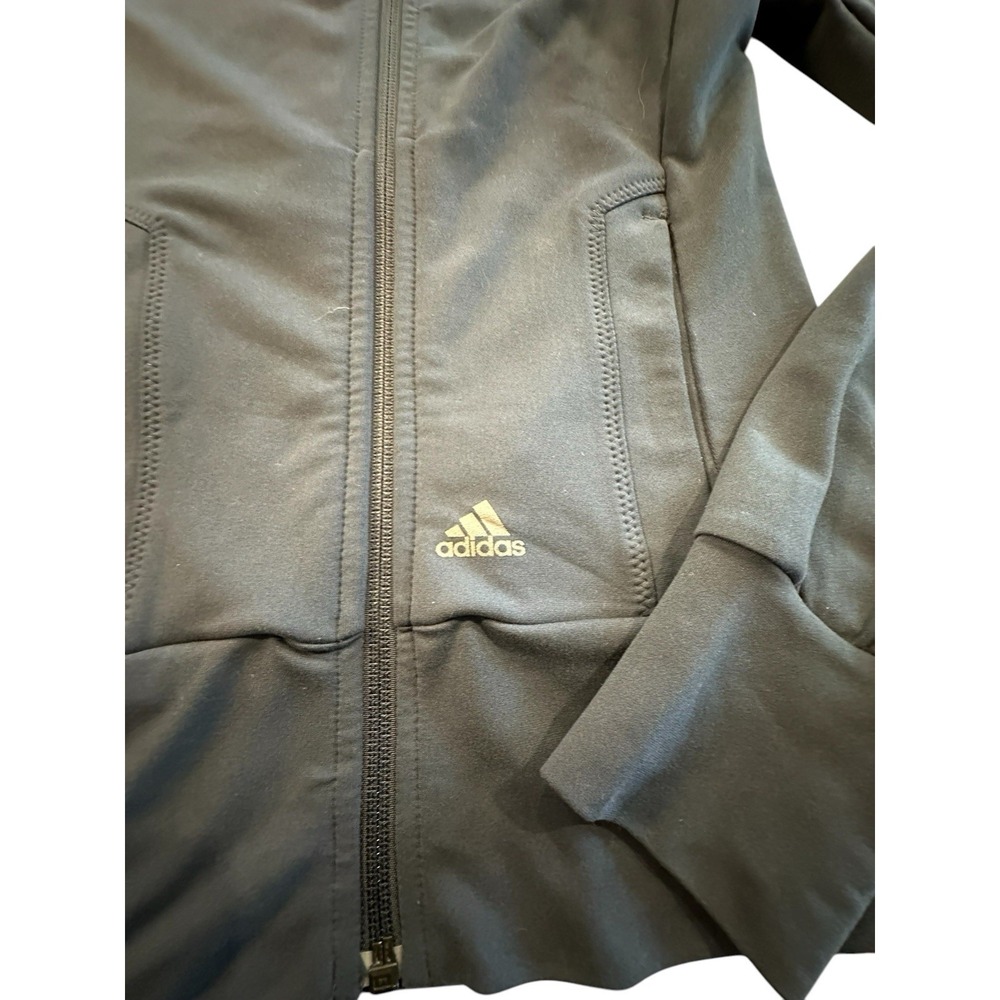 Adidas Womens Jacket Clima365 LightWeight Size XS Black Full Zip High Collar EUC - Picture 3 of 10